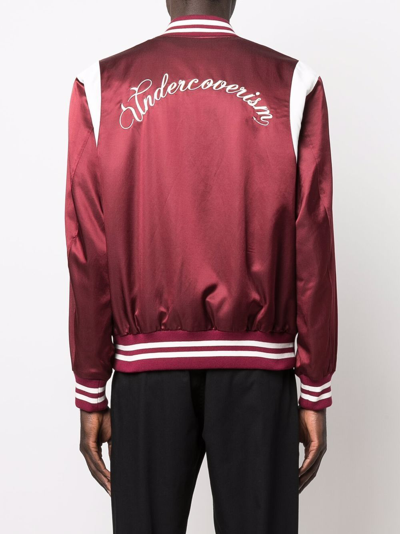 Undercover Logo-patch Baseball Jacket In Red