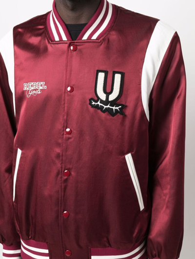 Undercover Logo-patch Baseball Jacket In Red