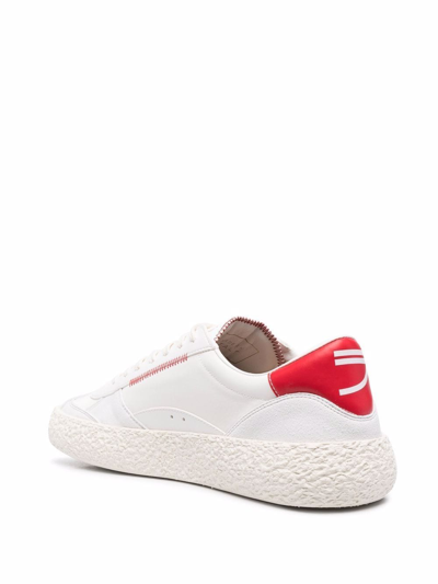Shop Puraai Ciliegia Low-top Sneakers In White