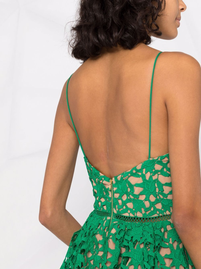 Shop Self-portrait Azalea Lace Dress In Green