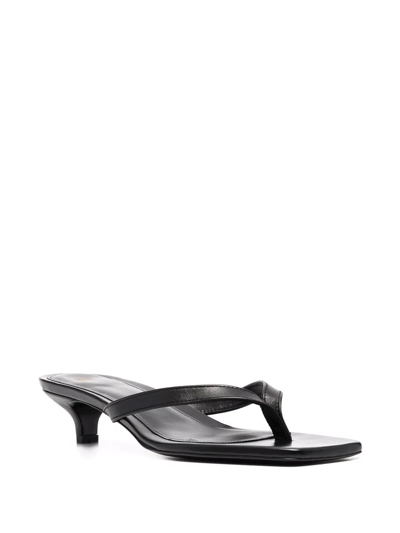 Shop Totême Flip-flop Heeled Sandals In Black