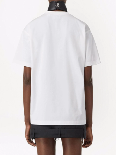 Shop Burberry Location-print T-shirt In White