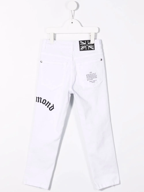 John Richmond Junior chain-detail straight-leg jeans - White
