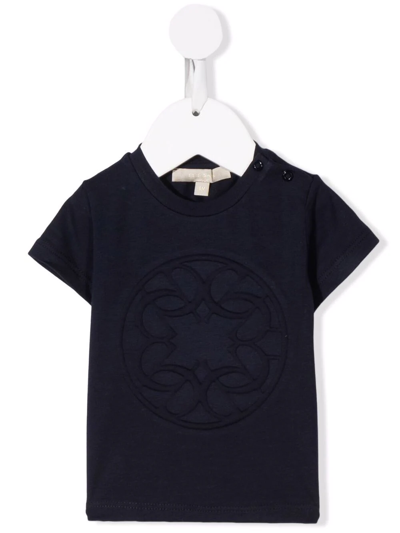 Shop Elie Saab Junior Embossed-logo T-shirt In Blue