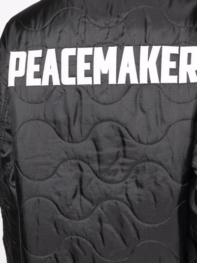 Shop Oamc Peacemaker-print Quilted Jacket In Black