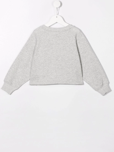 Shop Calvin Klein Logo-print Cropped Sweatshirt In Grey
