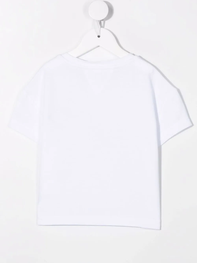 Shop Tommy Hilfiger Junior Embroidered-logo Short-sleeve T-shirt In White