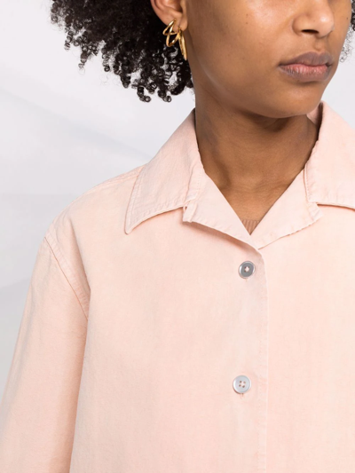 Shop Jil Sander Short-sleeved Cotton Shirt In Pink