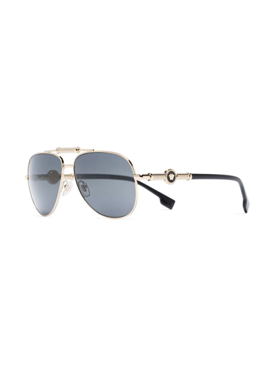 Versace Medusa Head Aviator-frame Sunglasses In Black