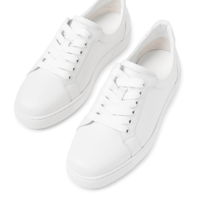 Shop Christian Louboutin Elo Loubi White Leather Sneakers
