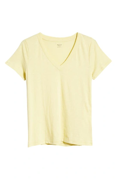 Shop Madewell Whisper Cotton V-neck T-shirt In Yellow