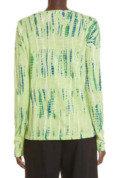 Shop Proenza Schouler Tie Dye Tissue Jersey Long Sleeve T-shirt In Light Green Multi