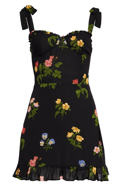 Shop Reformation Christine Ruffle Detail Minidress In Night Bloom