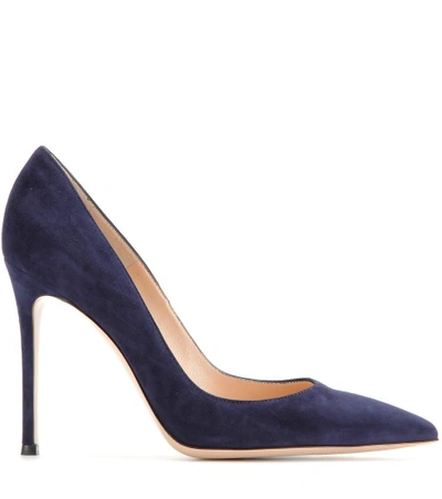 Shop Gianvito Rossi Suede Pumps In Blue