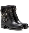 VALENTINO GARAVANI Rockstud Noir Leather Ankle Boots