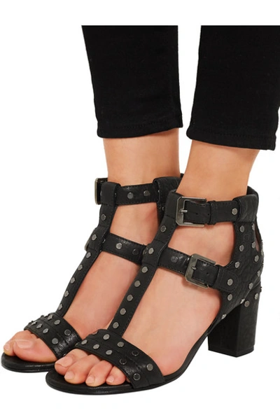 Shop Laurence Dacade Helie Studded Textured-leather Sandals