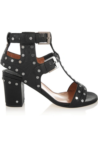 Laurence Dacade Helie Studded Textured-leather Sandals In Black