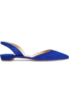 Paul Andrew Rhea Suede Slingback D'orsay Flats In Indigo