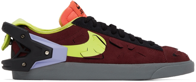 Shop Nike Burgundy Acronym ® Edition Blazer Low Sneakers In Night Maroon/lemon V