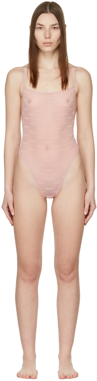 SKIMS Pink After Hours Bodysuit SKIMS