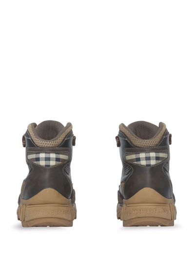 Shop Burberry Tor Leather-panelled Boots In Braun