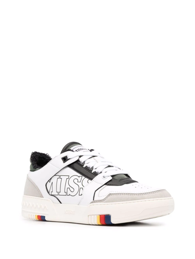 Shop Missoni Logo-panelled Low-top Sneakers In Weiss