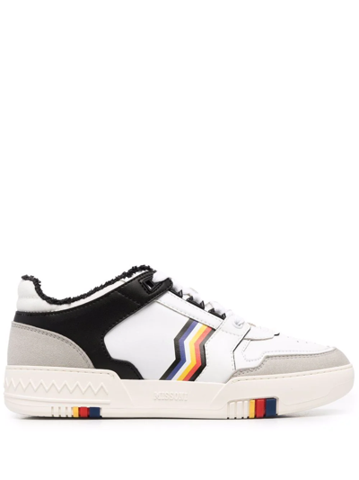 Shop Missoni Panelled Low-top Sneakers In Weiss