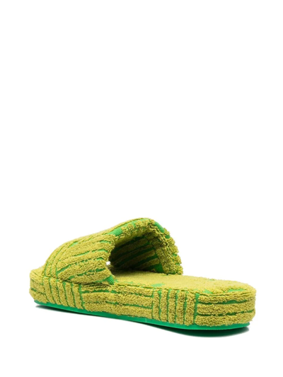 Shop Bottega Veneta Resort Textured Slides In Green