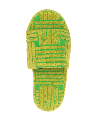 Shop Bottega Veneta Resort Textured Slides In Green