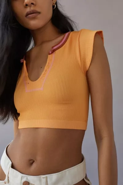 Out From Under Go For Gold Seamless Top In Orange + Pink | ModeSens