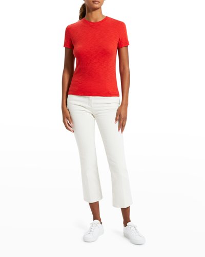 Shop Theory Tiny Tee 2 Nebulous Organic Cotton Top In Poppy