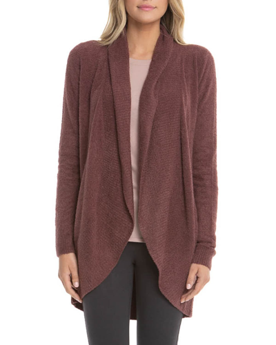 Shop Barefoot Dreams Cozychic Lite Circle Cardigan In Rosewood