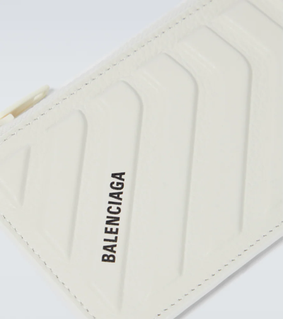 Shop Balenciaga Car Leather Card Holder In White