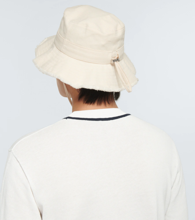 Shop Jacquemus Le Bob Artichaut Cotton Hat In Off-white