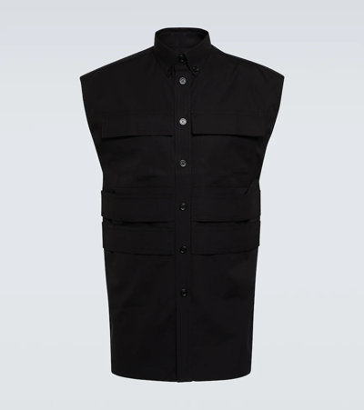 Shop Burberry Sleeveless Shirt In Black