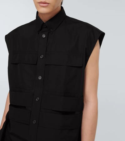 Shop Burberry Sleeveless Shirt In Black