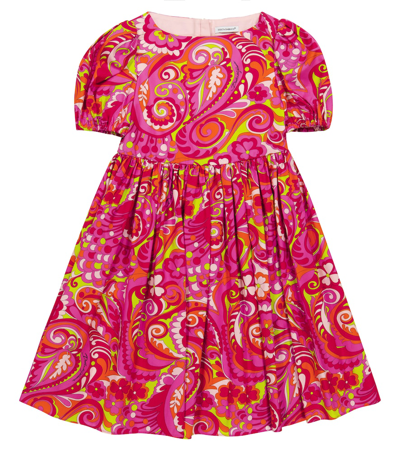 Shop Dolce & Gabbana Paisley Cotton Dress In Anni 60