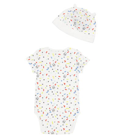 Shop Marc Jacobs Baby Jersey Bodysuit And Hat Set In White
