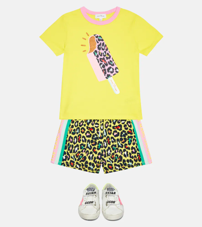 Shop Marc Jacobs Leopard-print Jersey Shorts In Lemon