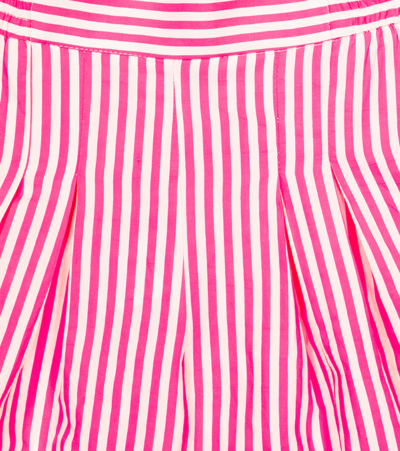 Shop Monnalisa Striped Shorts In Bianco+fuxia