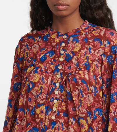 Shop Isabel Marant Étoile Kiledia Floral Ruffled Blouse In Burnt Henna