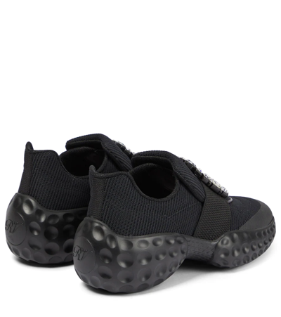 Roger Vivier Viv‘ Run Moonlight Strass Sneakers In Nero
