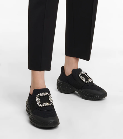 Roger Vivier Viv‘ Run Moonlight Strass Sneakers In Nero