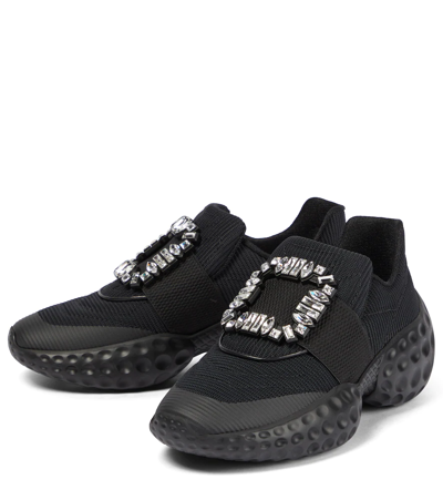 Roger Vivier Viv‘ Run Moonlight Strass Sneakers In Nero