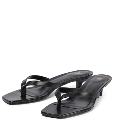 Totême Toteme Leather Heeled Flip Flops In Multi