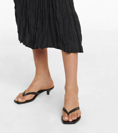 Totême Toteme Leather Heeled Flip Flops In Multi