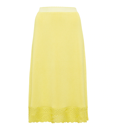 Shop Balenciaga Knit Midi Skirt In Yellow