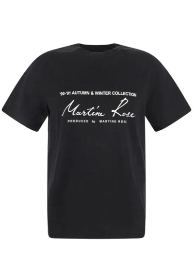 Shop Martine Rose Logo Print Black T-shirt In Nero