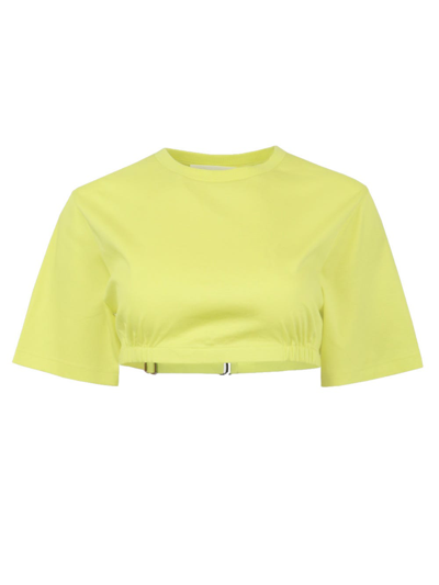 Shop Dion Lee Short Sleeved Lime T-shirt Open On The Back In Yellow