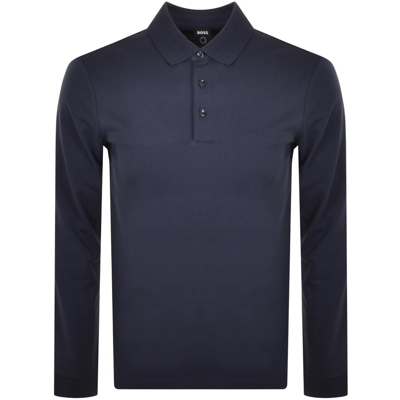 Shop Boss Business Boss Pado 30 Long Sleeved Polo T Shirt Navy
